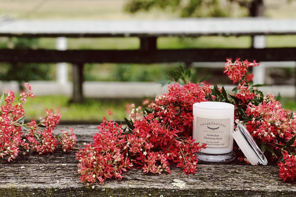 Handmade Christmas scented candles by Twig and Feather - Australian made.