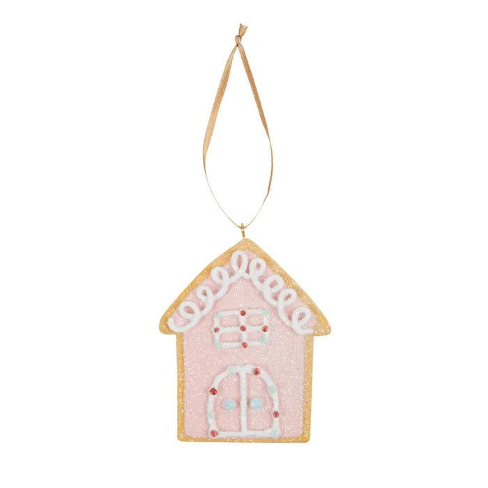Twig and Feather gingerbread house decoration in glitter pink by Coast to Coast
