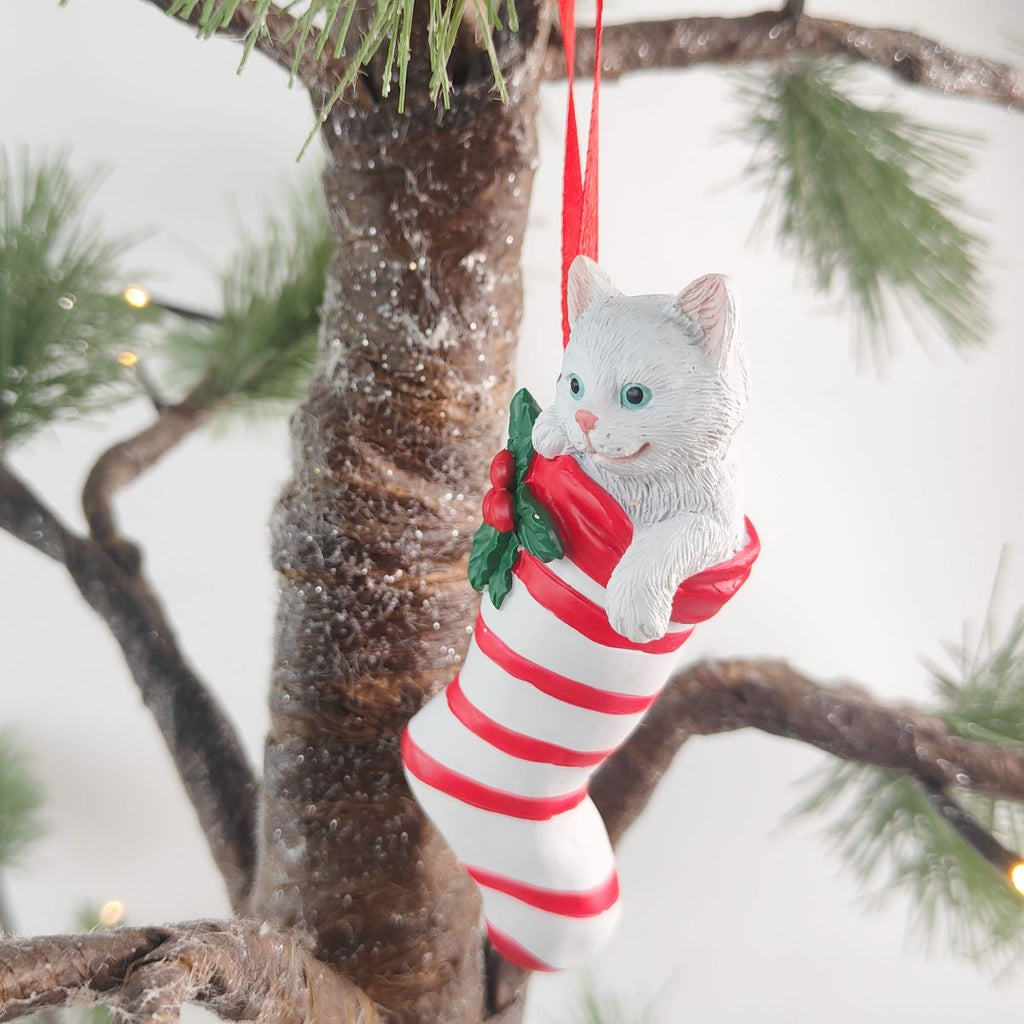 Cat in Stocking – Resin – Hanging Decoration