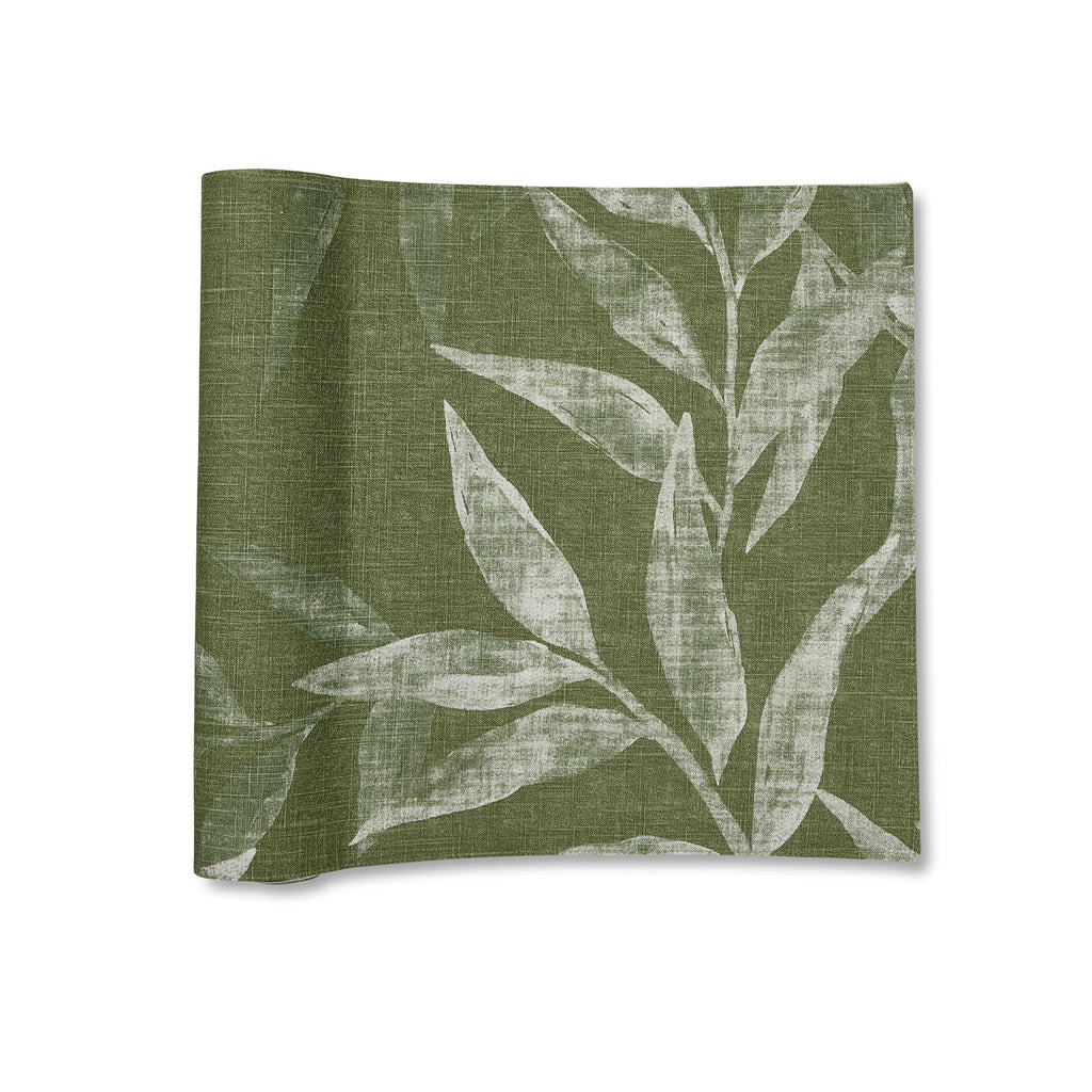 Twig and Feather woodlands table runner in leaf green by Madras Link