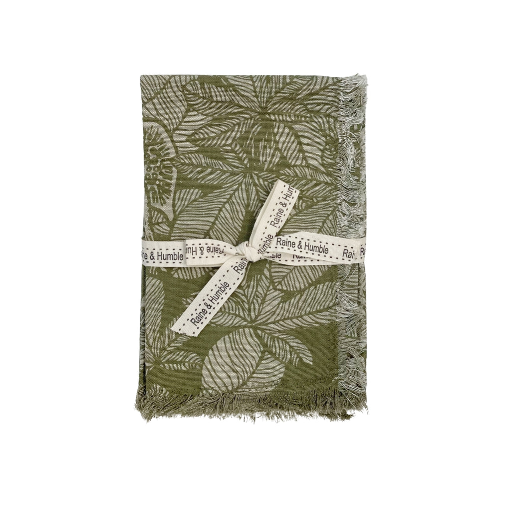Twig and Feather fig tree napkins 4pk in burnt olive by Raine & Humble