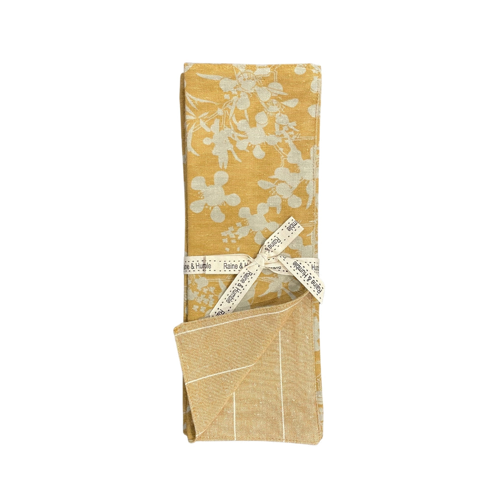 Twig and Feather myrtle placemat in honey mustard 4pk by Raine and Humble