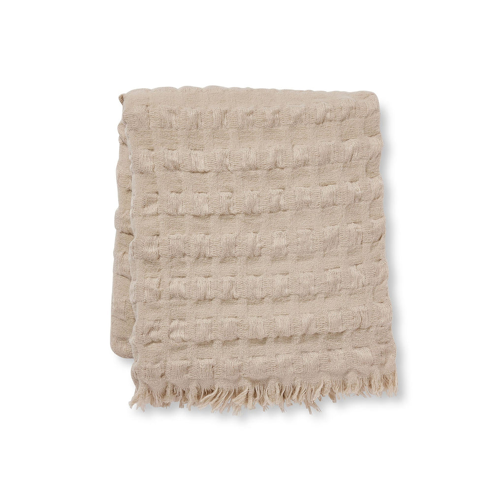 Twig and Feather Waffle Weave Throw in Oatmeal/Natural - by Madras Link