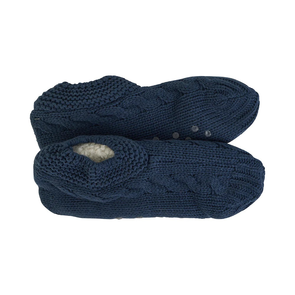 Twig and Feather men's slouchy slippers in navy by Annabel Trends