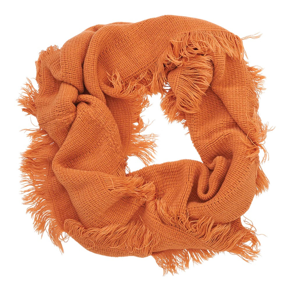 Twig and Feather snood with fringe toffee by Annabel Trends
