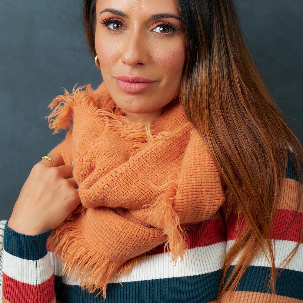 Snood with Fringe – Toffee