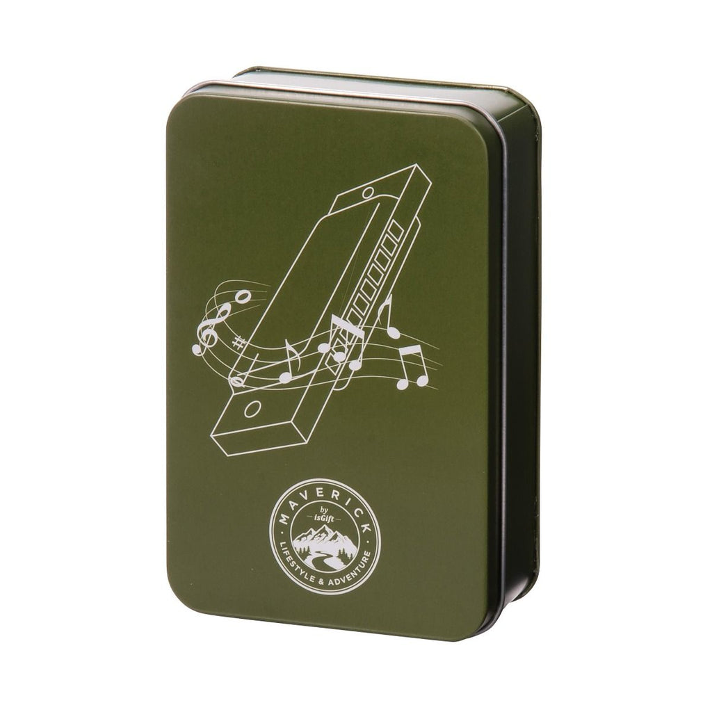 Twig and Feather Campfire harmonica in travel tin by Maverick