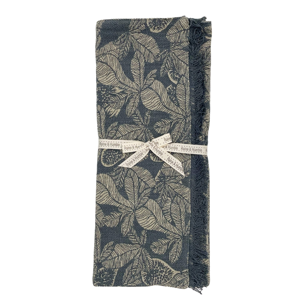 Twig and Feather Fig tree table runner in dark slate by Raine & Humble