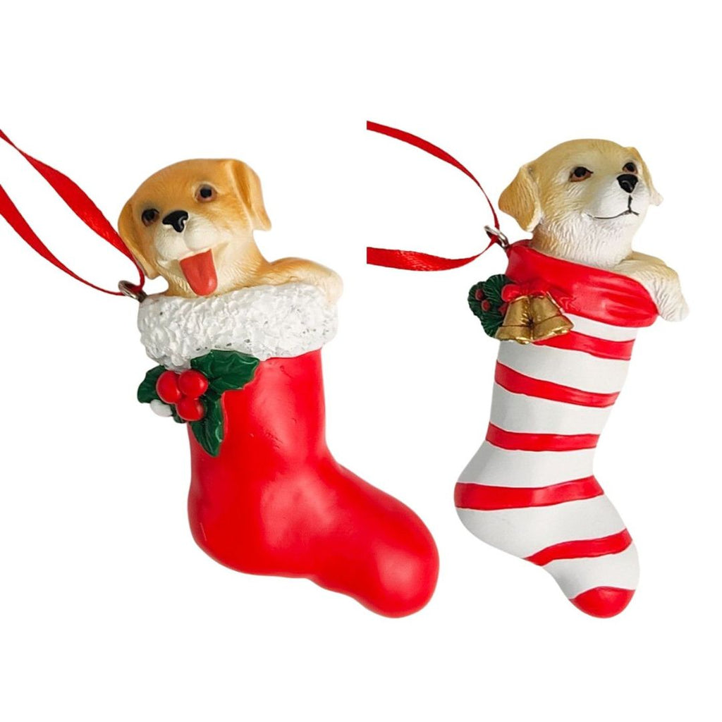 Twig and Feather dog in socking decoration by Coast to Coast