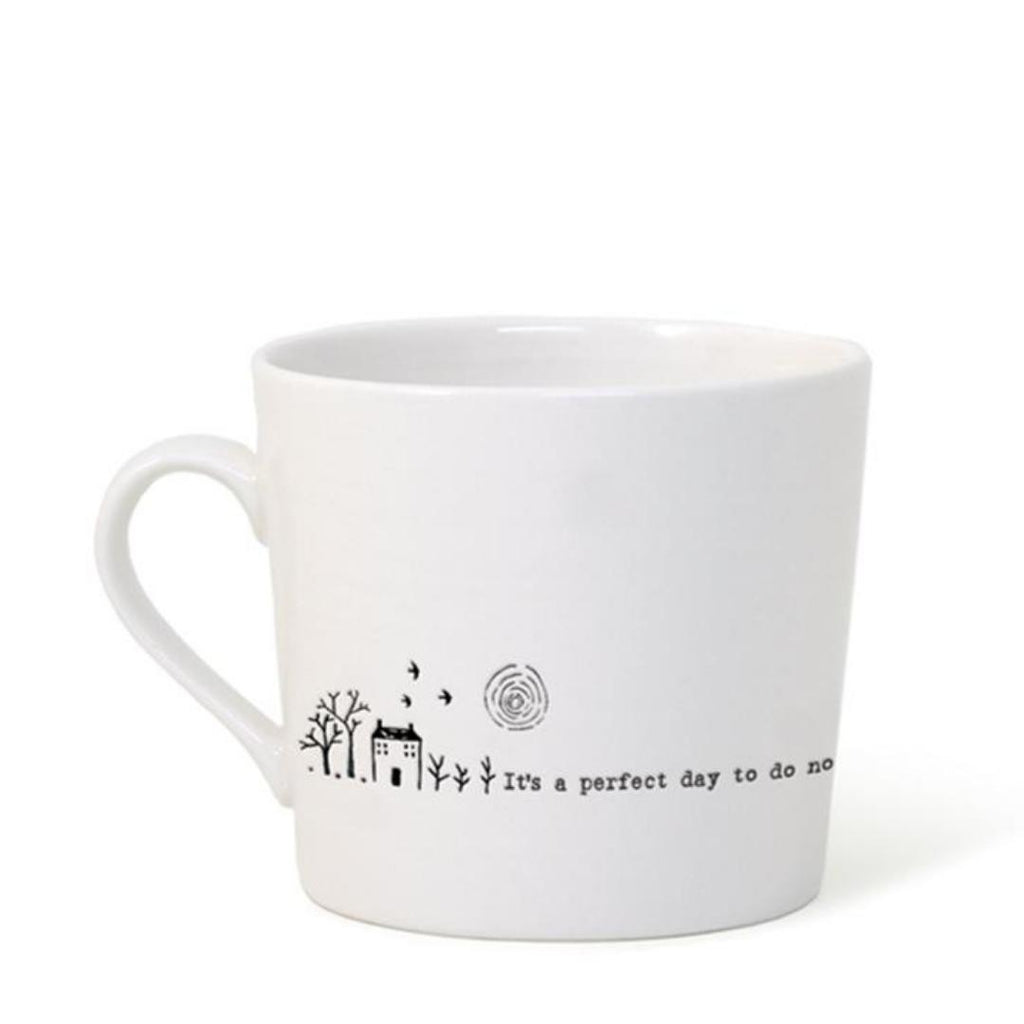 Twig and Feather porcelain mug - it's a perfect day to do nothing
