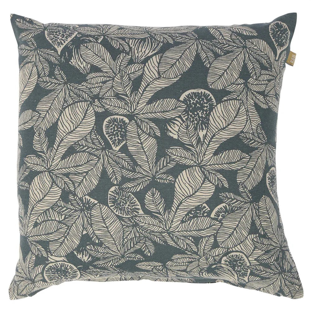Twig and Feather cushion fig tree in dark slate by Raine and Humble