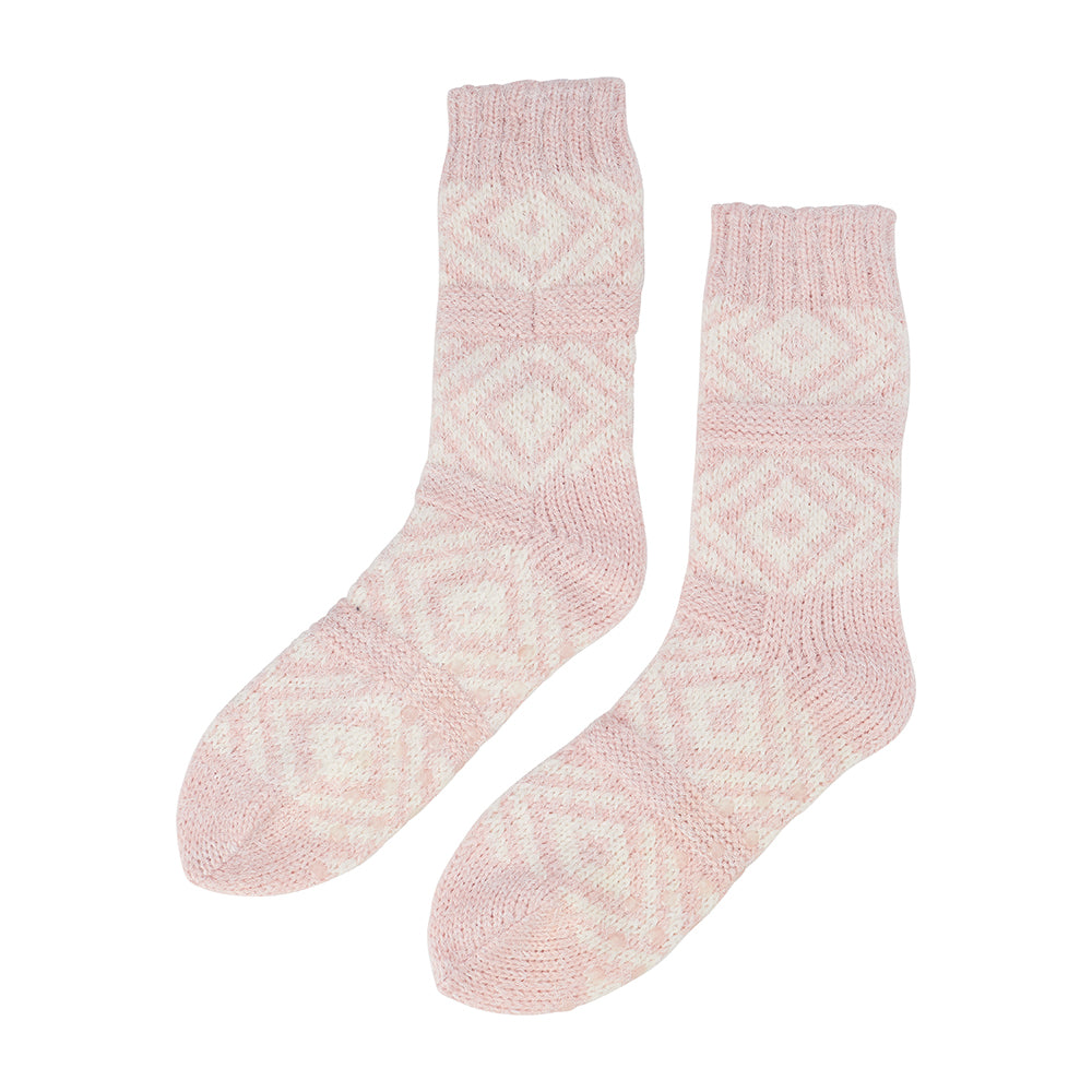 Twig and Feather room socks diamond pink by Annabel Trends