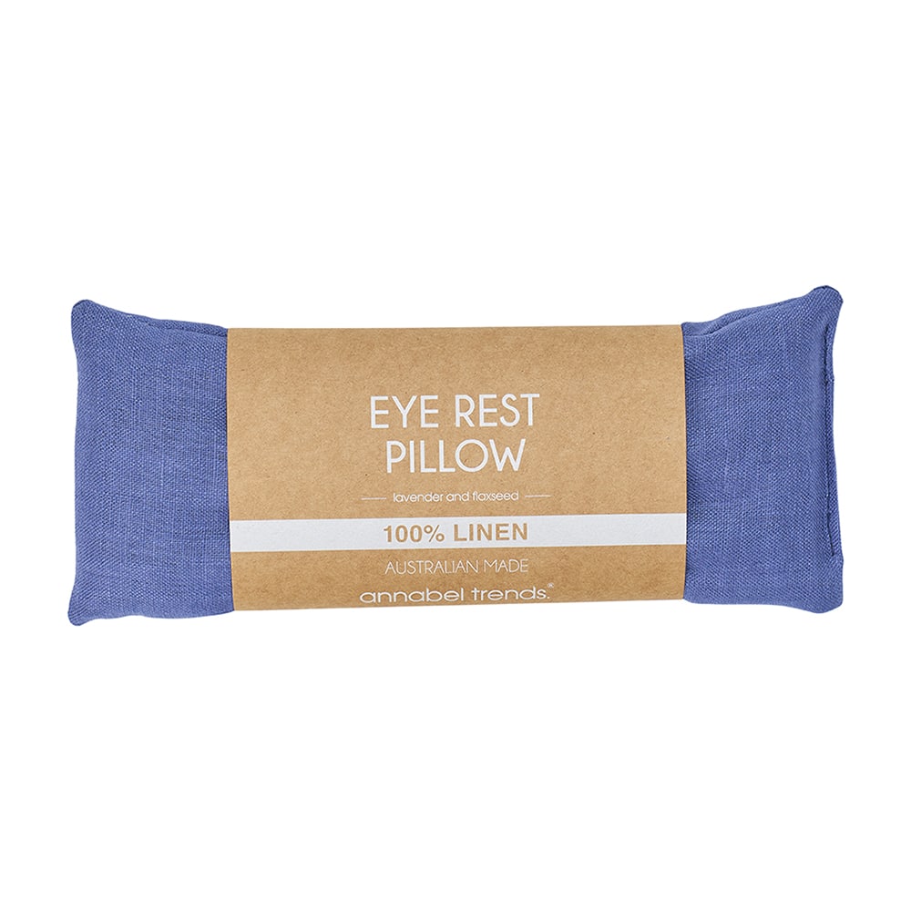 Twig and Feather linen eye rest pillow in pacific blue
