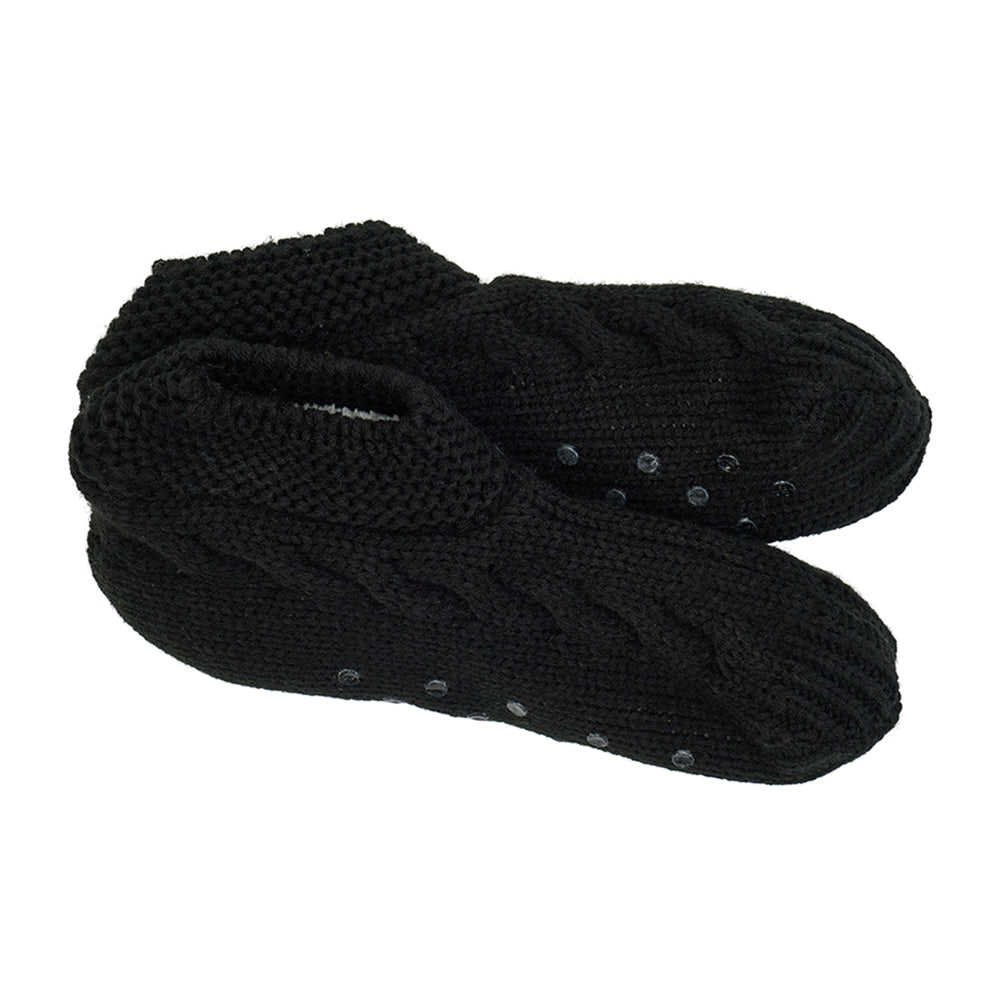 Twig and Feather slouchy slipper socks black (mens size) by Annabel Trends
