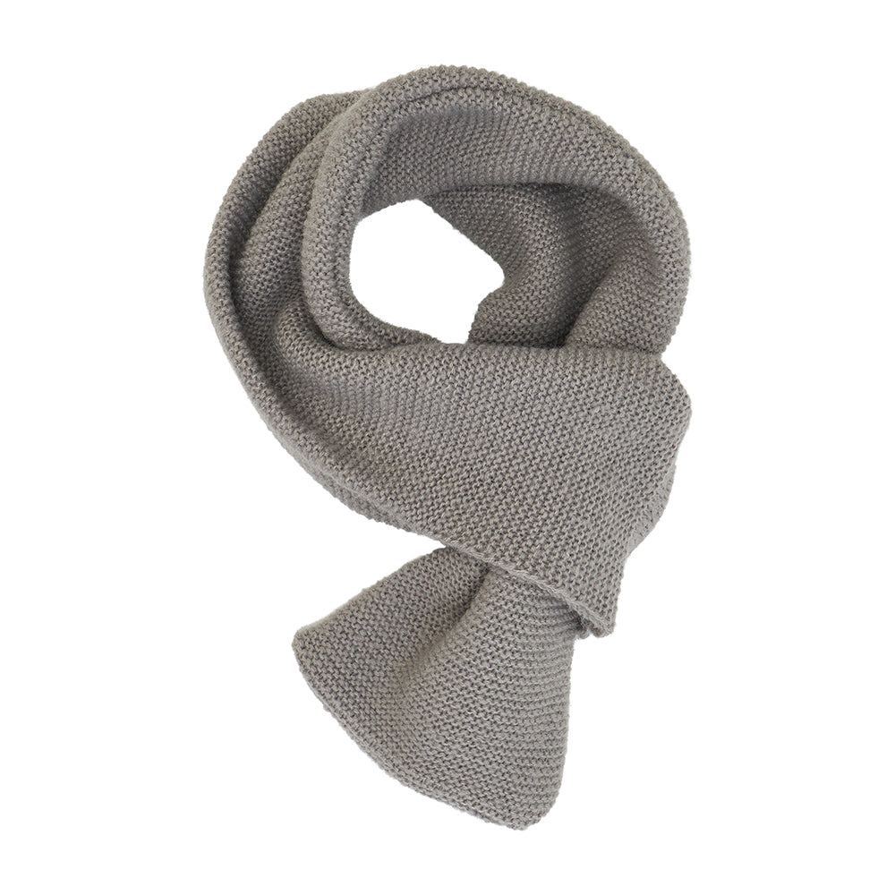 Twig and Feather slip through knit scarf in grey by Annabel Trends