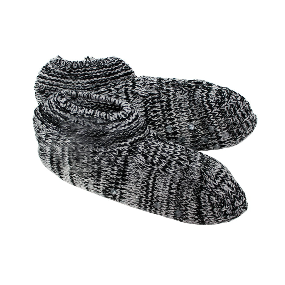 Twig and Feather Slouchy slipper socks (mens size) black and white by Annabel Trends