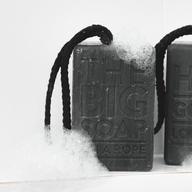 Soap on a Rope – The Big Soap - Charcoal