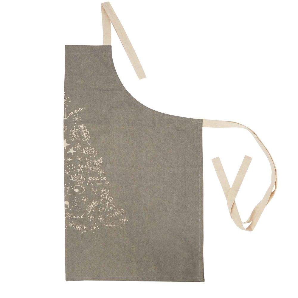 Twig and Feather neutral Folk Christmas Tree apron