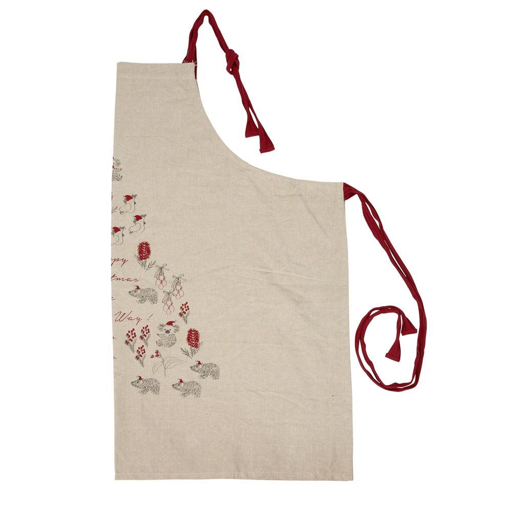 Twig and feather native Christmas tree apron