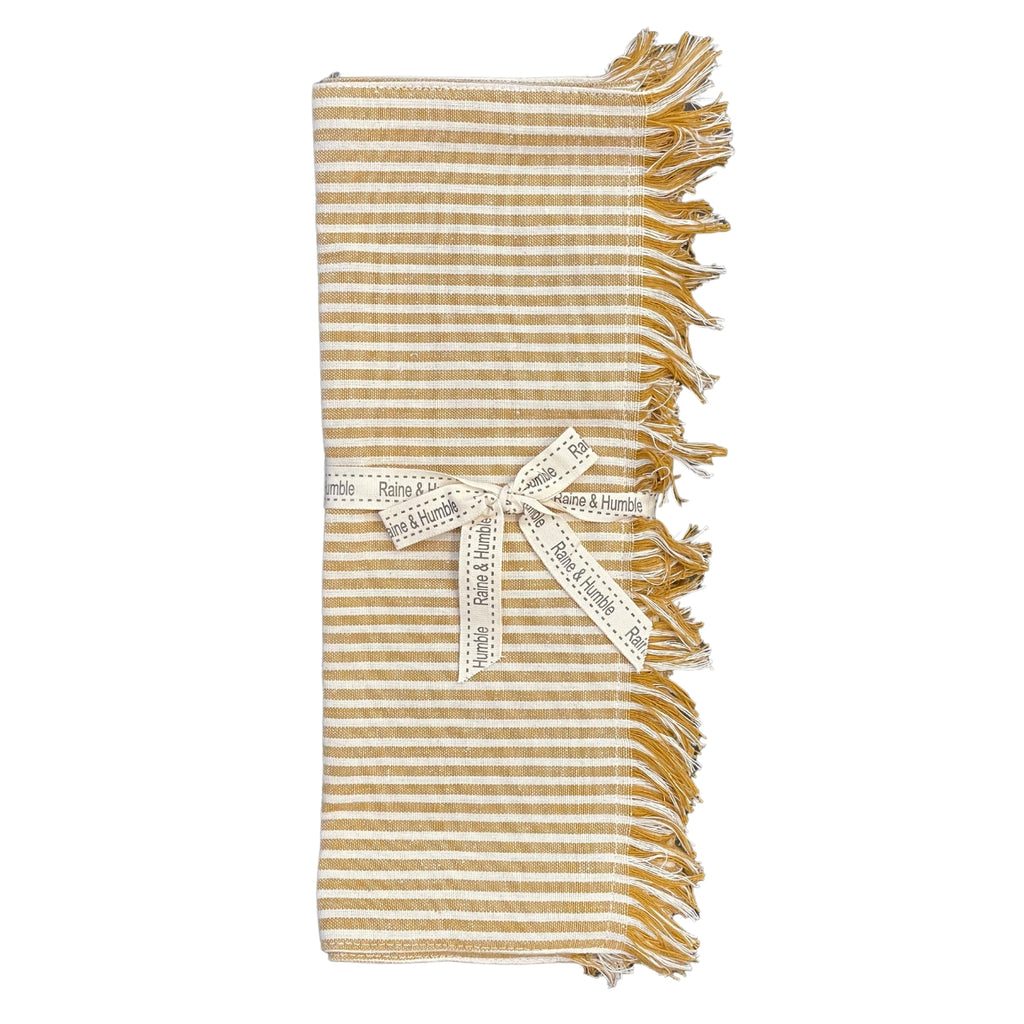Twig and Feather Abby Stripe placemat mustard 4pk by Raine and Humble