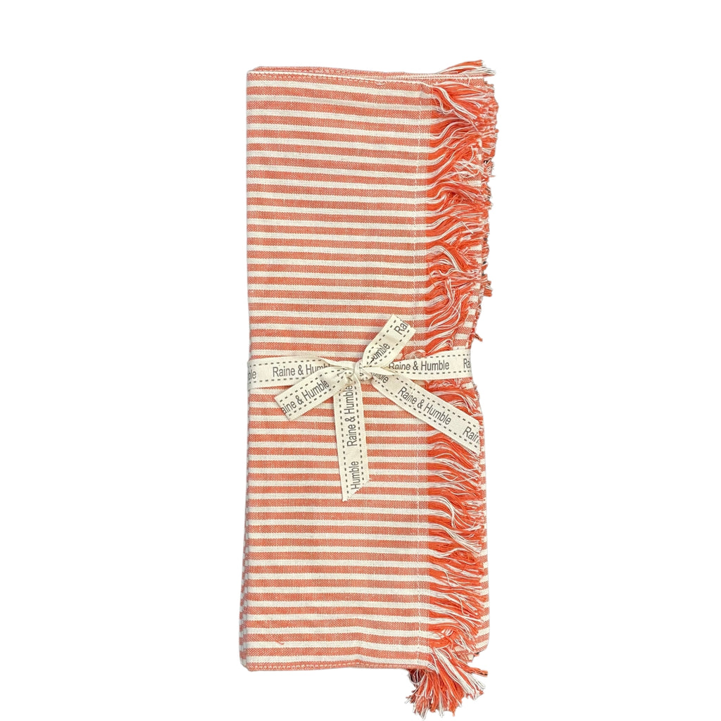 Twig and Feather abby stripe placemat terracotta orange 4pk by Raine and Humble