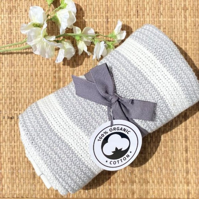 Baby Blanket -Organic Cotton – Light Grey