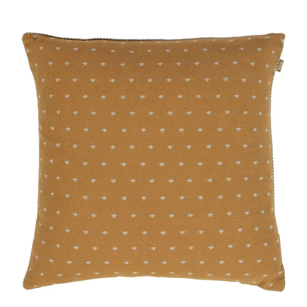 Twig and Feather cushion wild bee in honey mustard by Raine and Humble