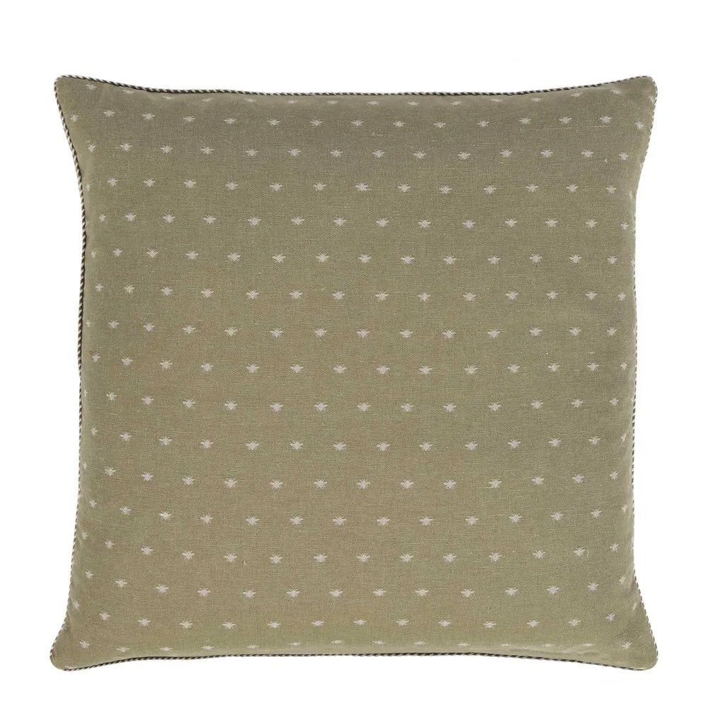 Twig and Feather cushion wild bee in sage green by Raine and Humble