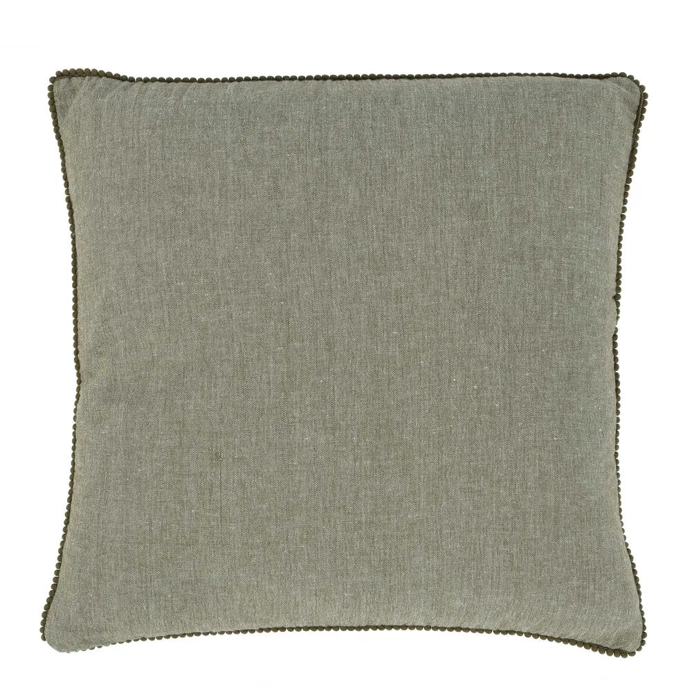Twig and Feather cushion wattle trim in sage green by Raine and Humble