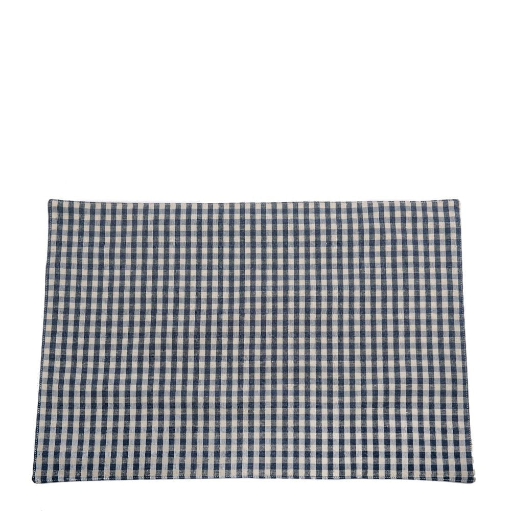 Twig and Feather gingham placemats blue 4pk