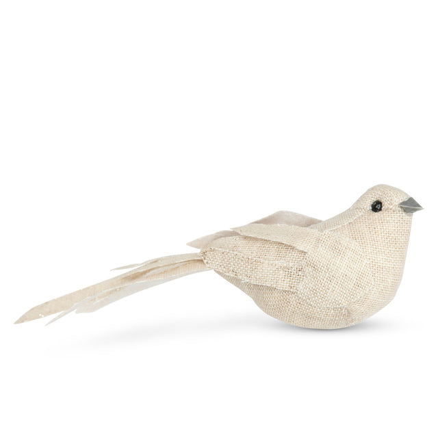 Twig and Feather natural linen bird with clip