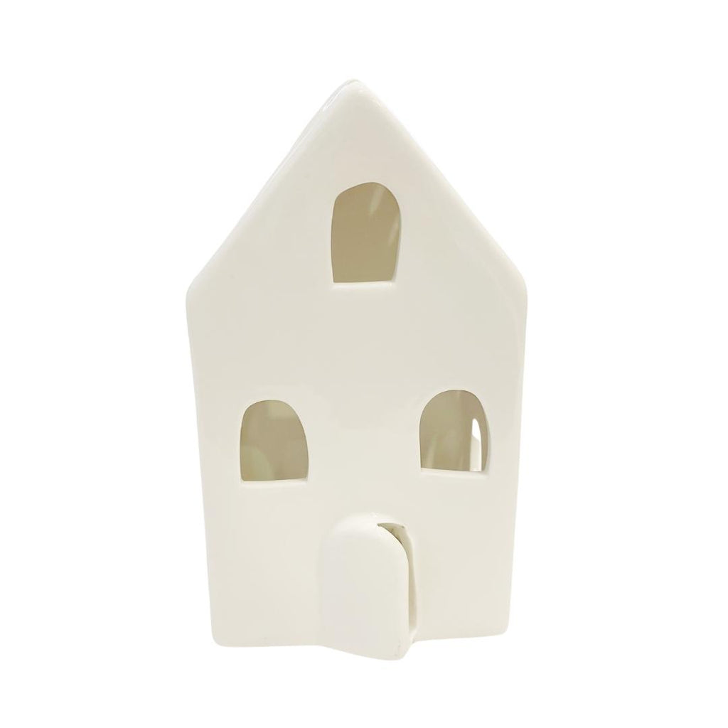 Porcelain House – White – 18cm with LED Light