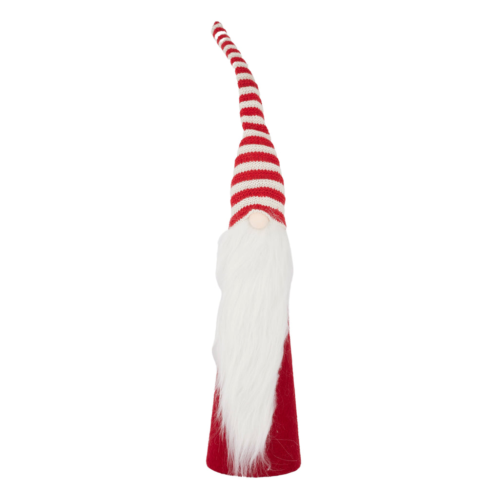 Twig and Feather slim gnome red and white Christmas decoration