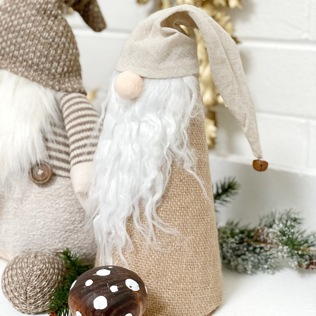 Twig and feather standing gnome natural neutral decoration style