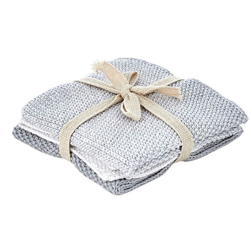 Twig and Feather soft cotton knitted wash cloths 3pk