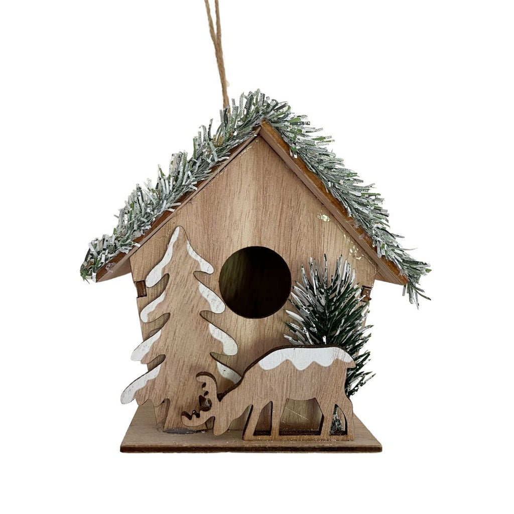 Stable with Deer – Neutral – LED - Hanging Decoration