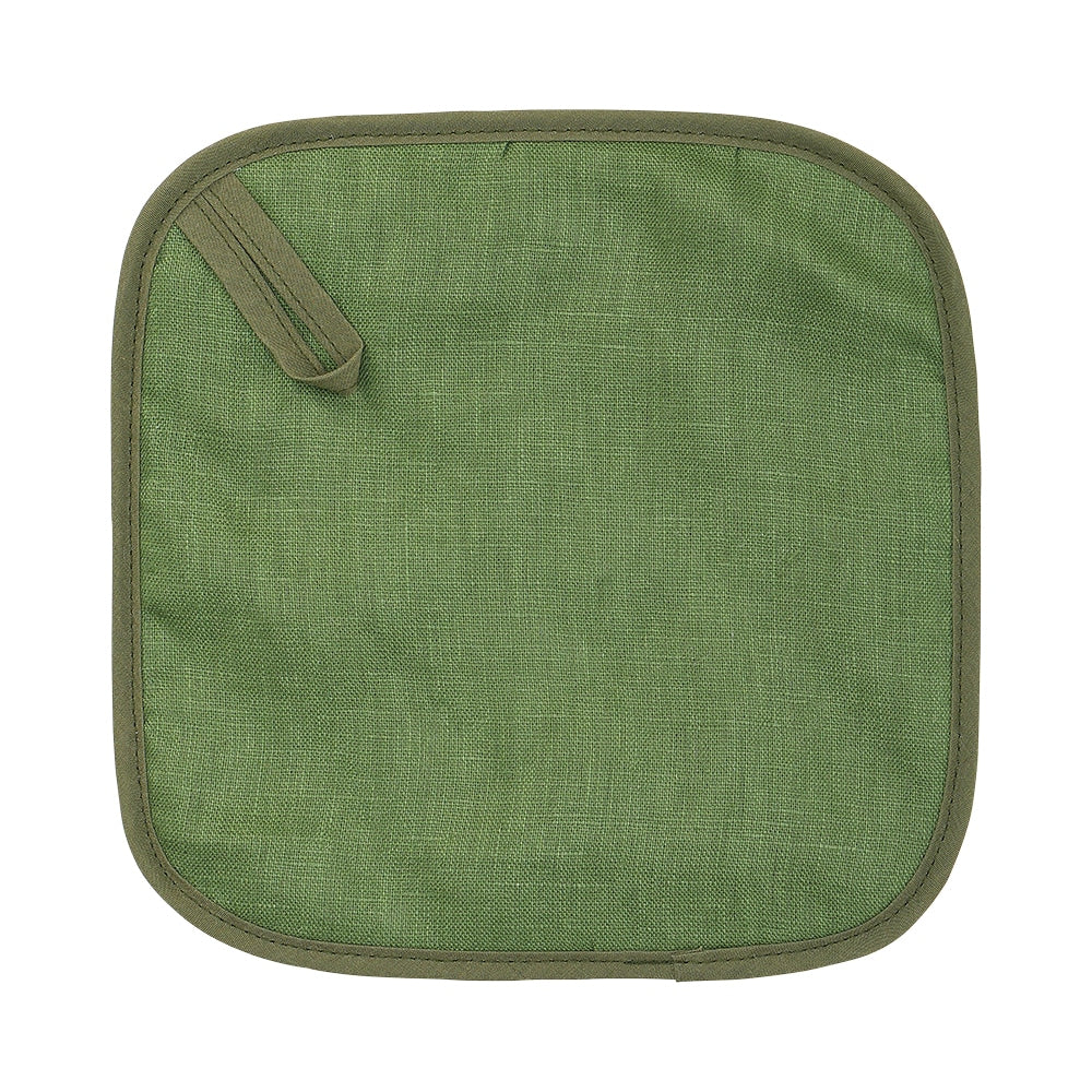 Twig and Feather linen pot holder bush green
