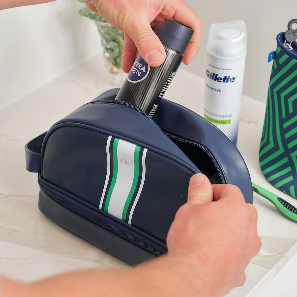 Toiletries Bag – Navy with Stripes