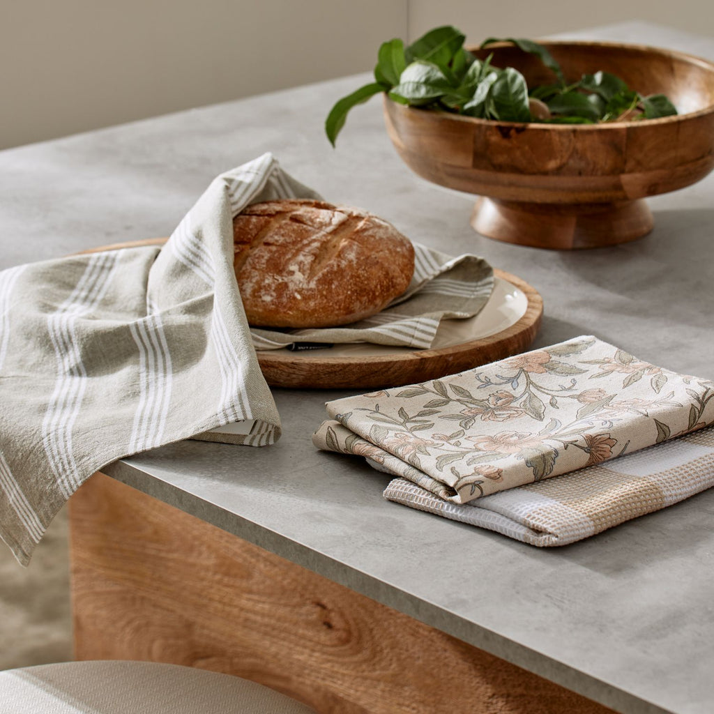 Twig and Feather: Amelia Floral tea towel set of 3 by Madras Link