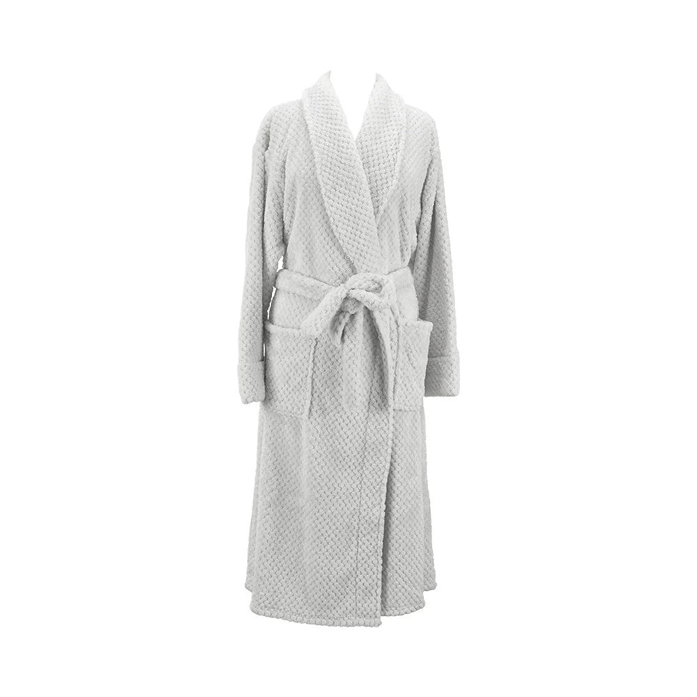 Twig and Feather Bath Robe – Cosy Luxe - Light Grey