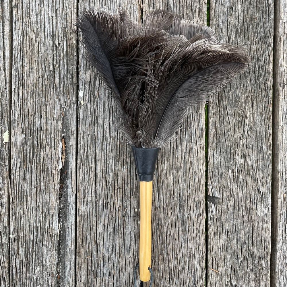 Twig and Feather: Ostrich feather duster in dark feather - for easy dusting and cleaning