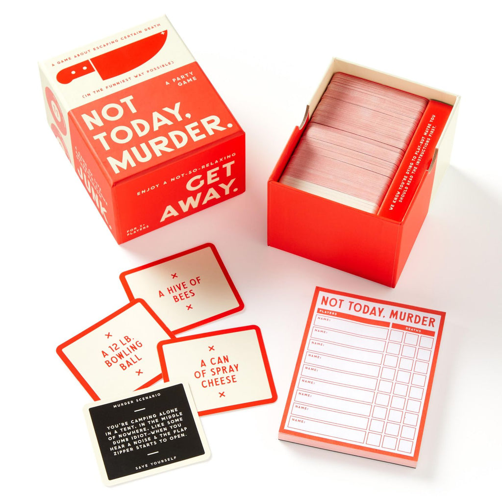 Twig and Feather: game - Not today, murder - a funny creative game about murder - by Brass Monkey