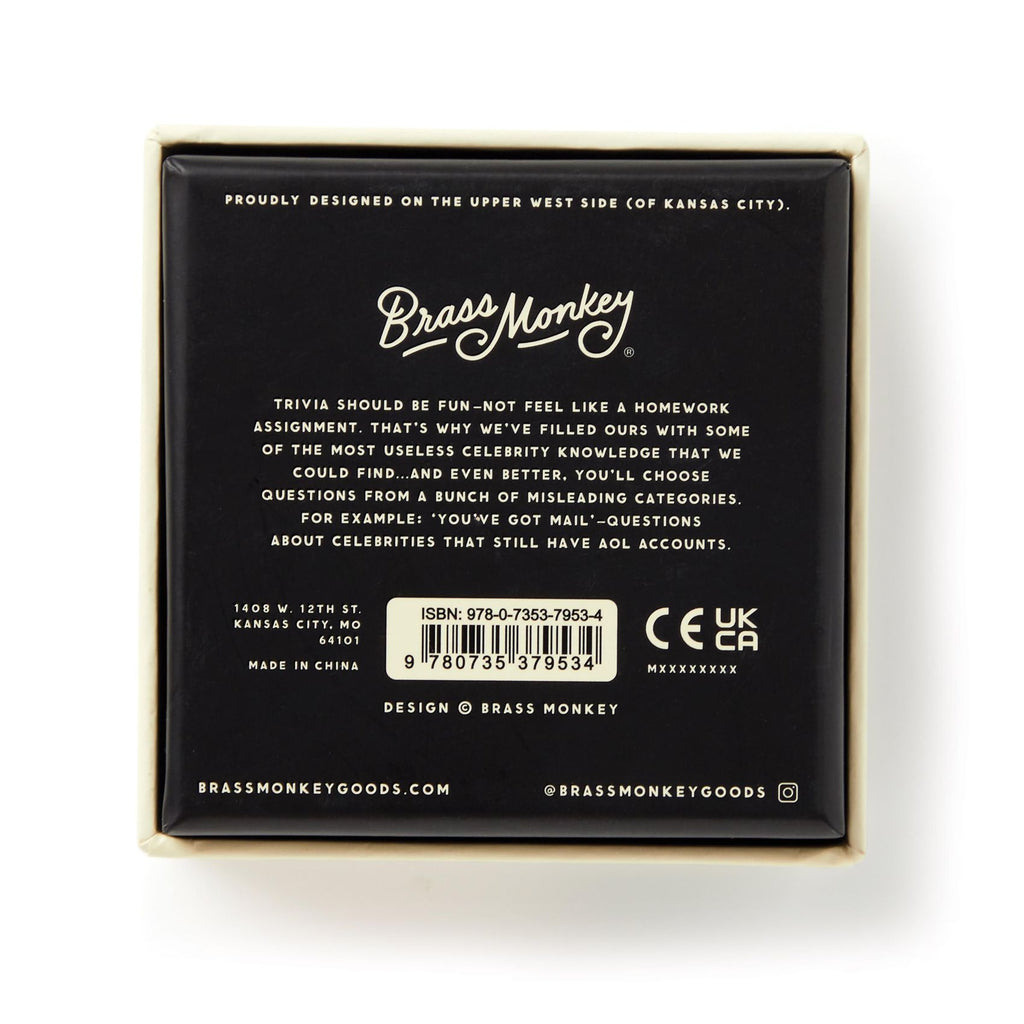 Twig and Feather - game - irrelevant celebrity trivia - buy Brass Monkey