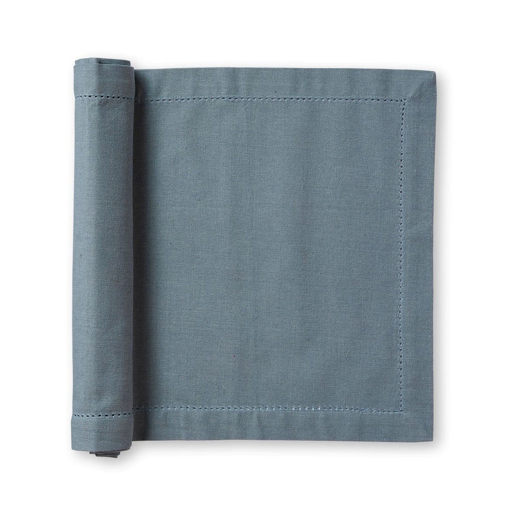 Roll of blue table runner on a white background