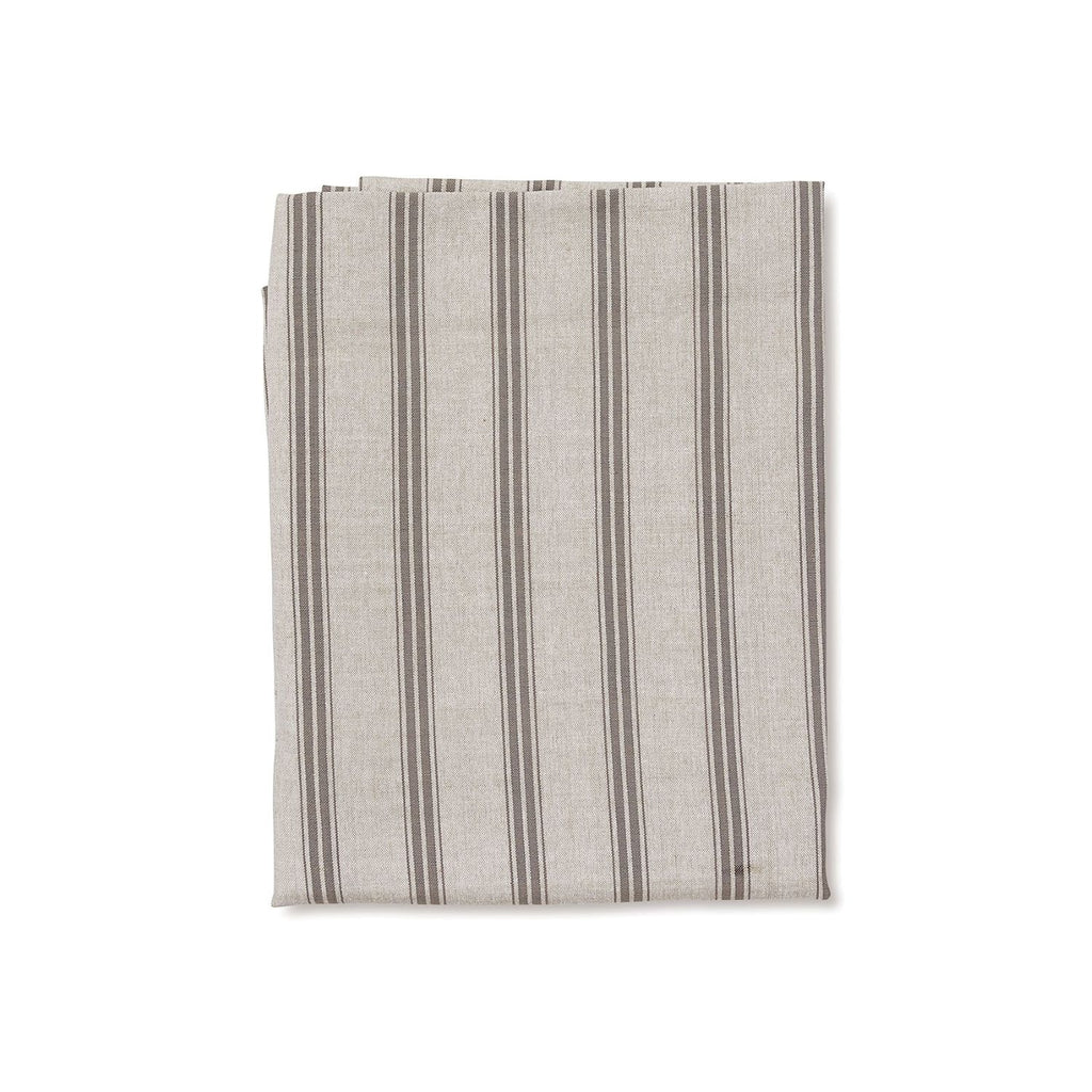 Striped fabric with gray and white pattern on a white background
