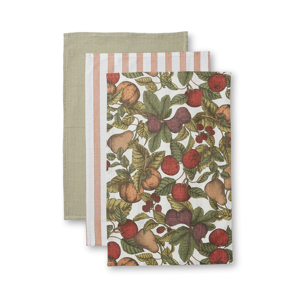 Twig and Feather Orchard print tea towel set of 3 by Madras Link