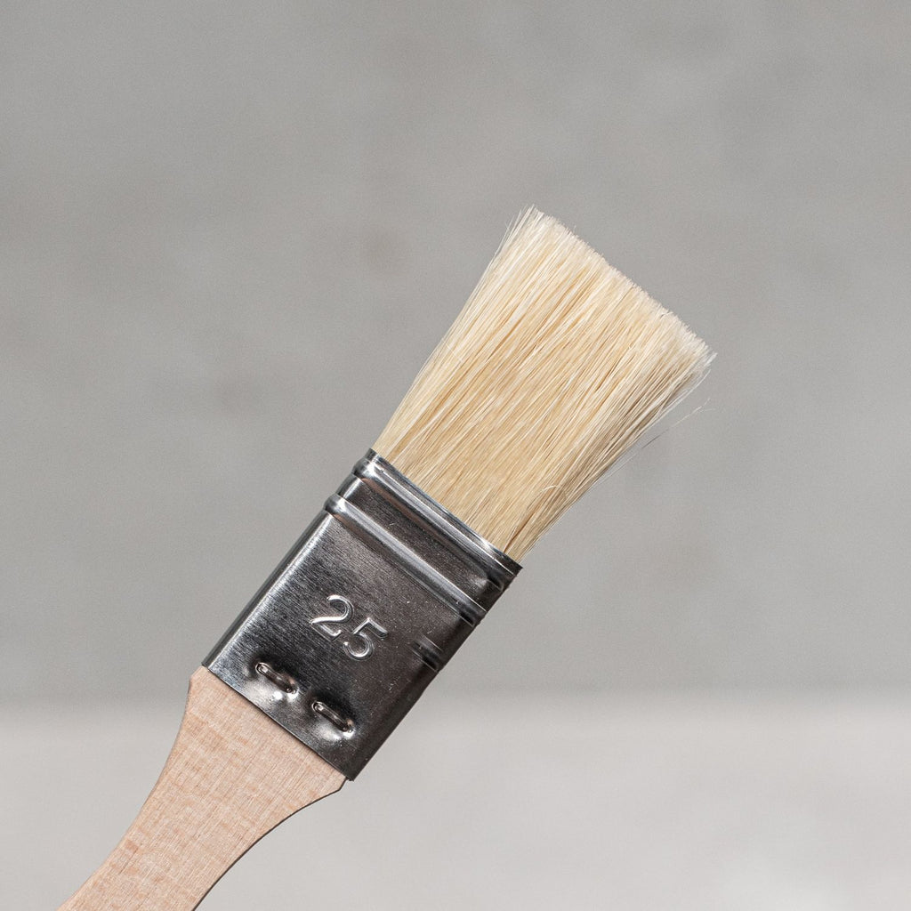 Twig and Feather pastry brush 25mm wide, made in beechwood and natural fibre for glazing and basting