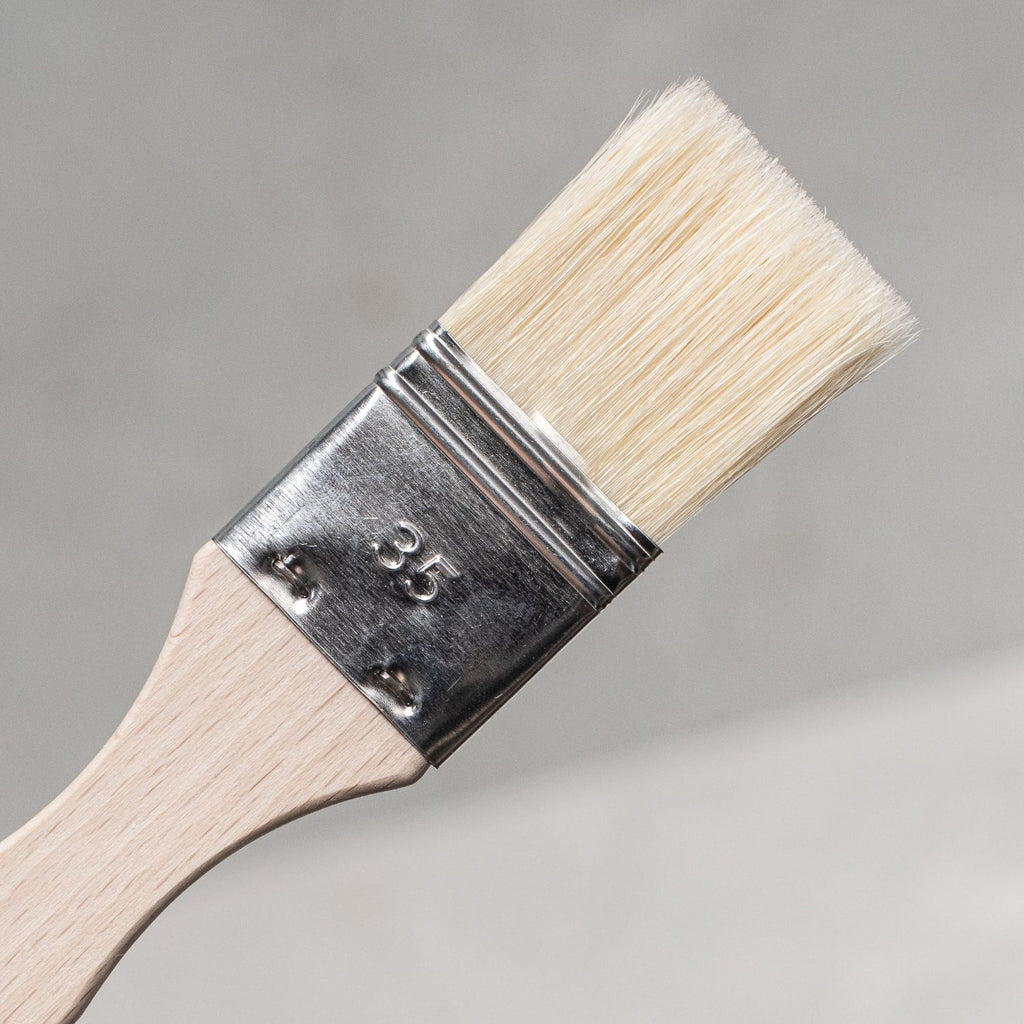Twig and Feather pastry brush 35mm wide, made in beechwood and natural fibre, perfect for glazing and basting