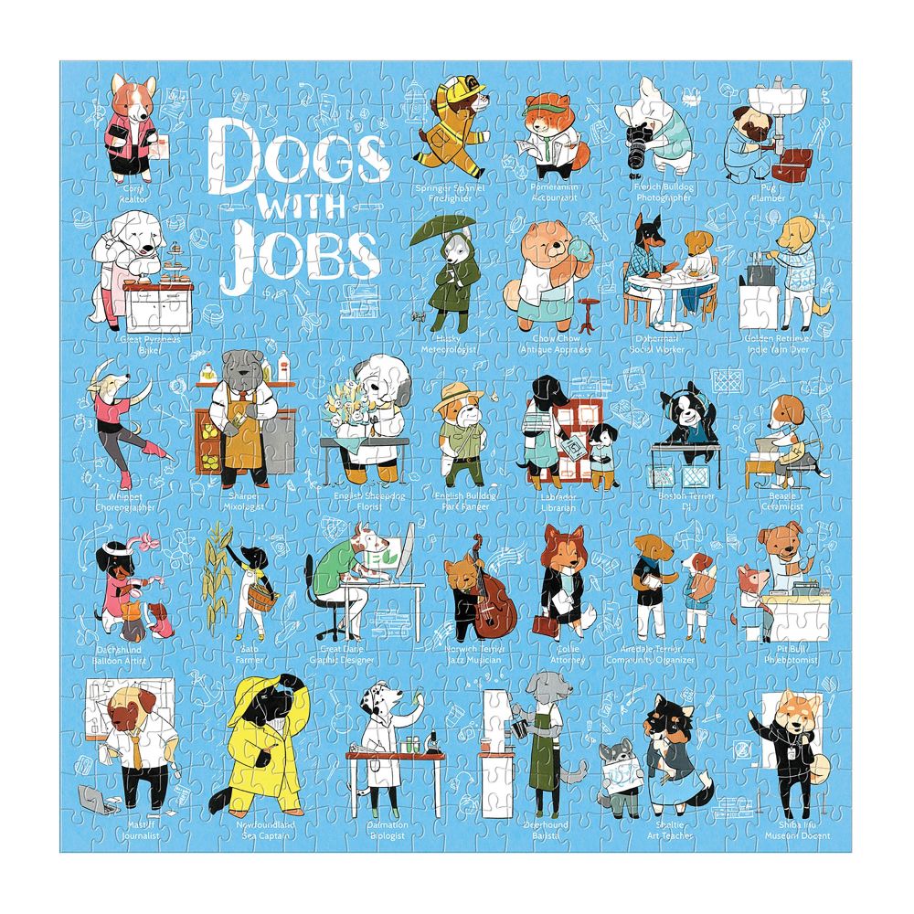 Twig and Feather: Dogs with Jobs jigsaw puzzle 500 piece by Galison