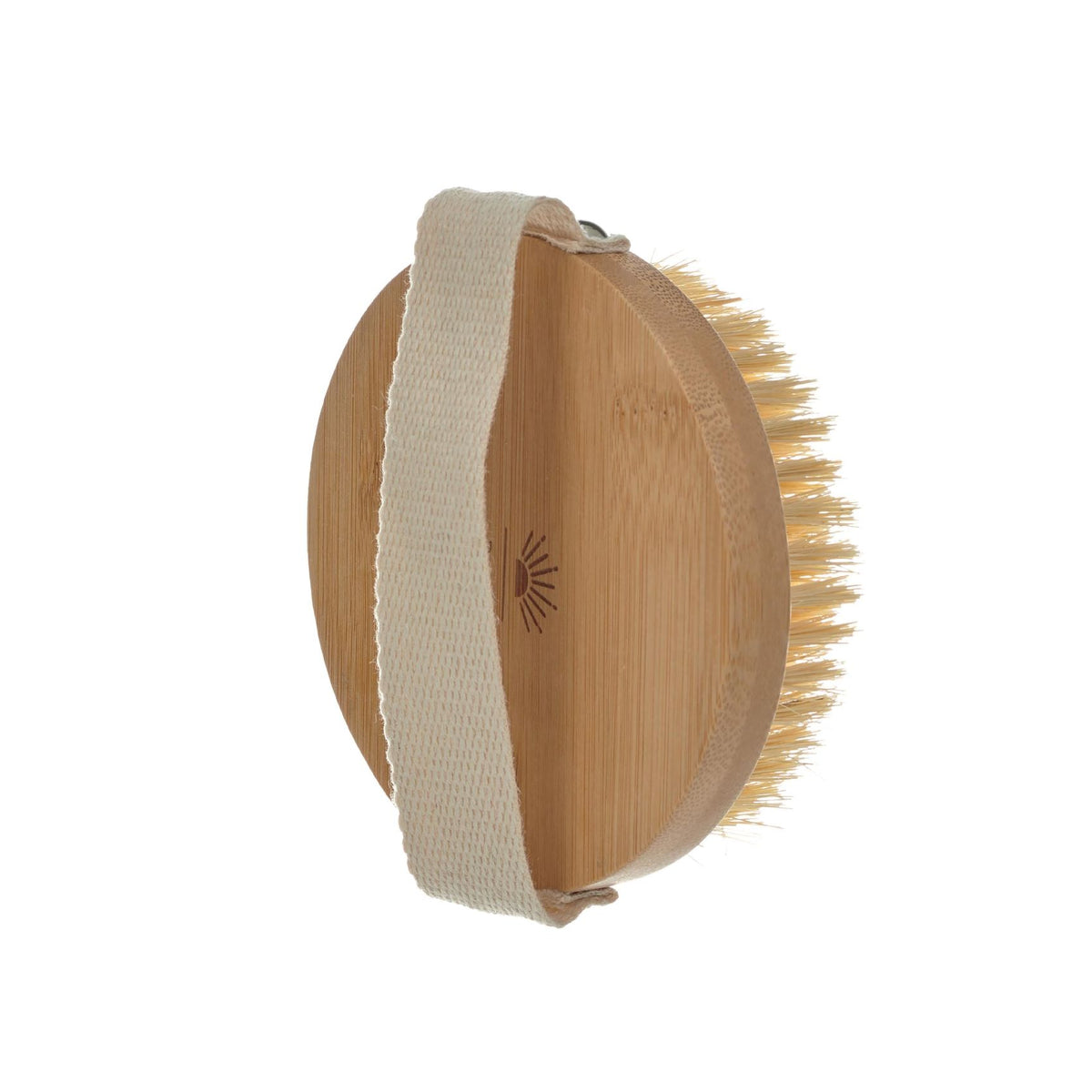 Dry Body Brush with Cactus Bristles Twig and Feather